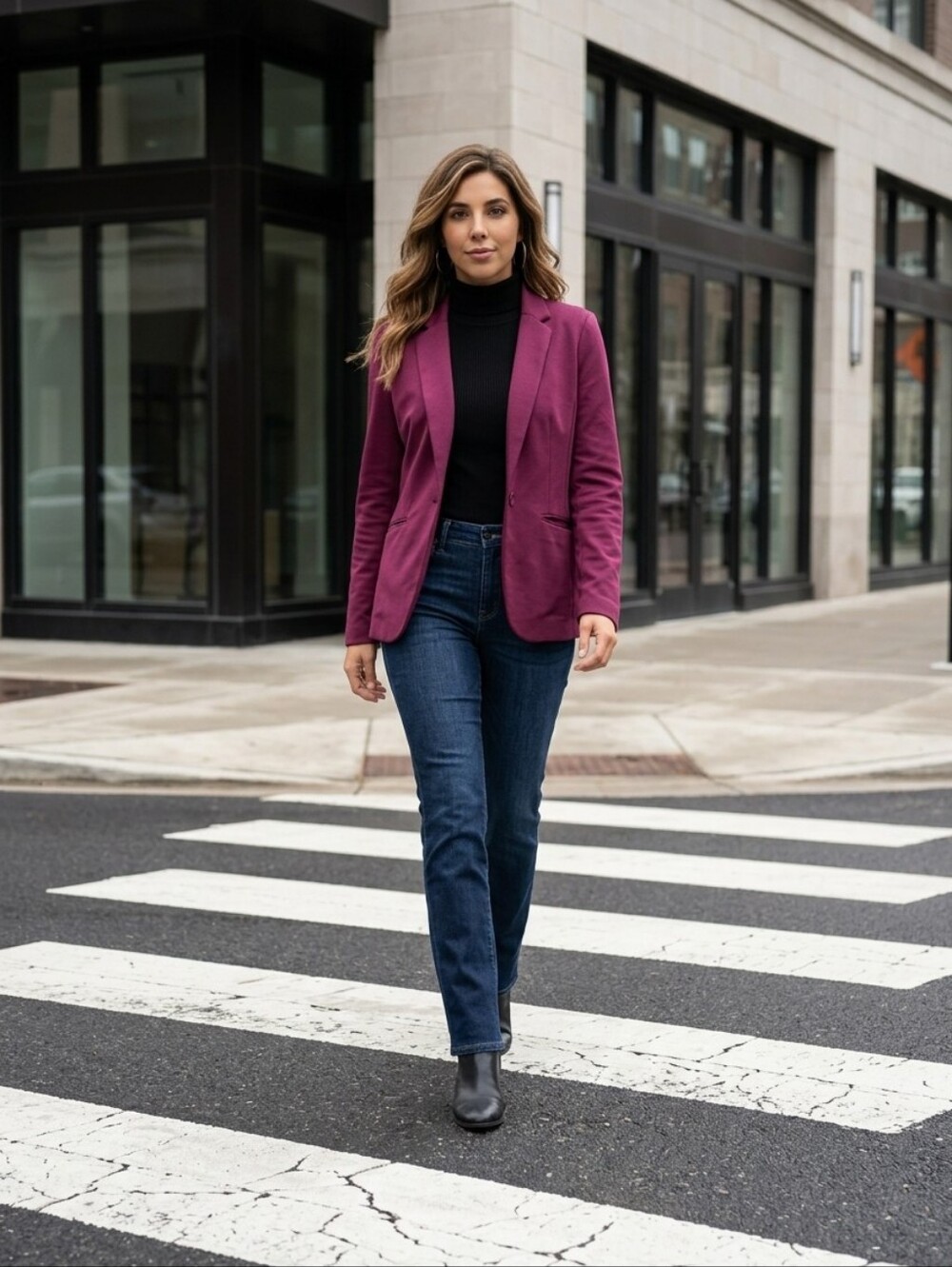 Maurices Women's Plum Single-Button Blazer - Deep Berry